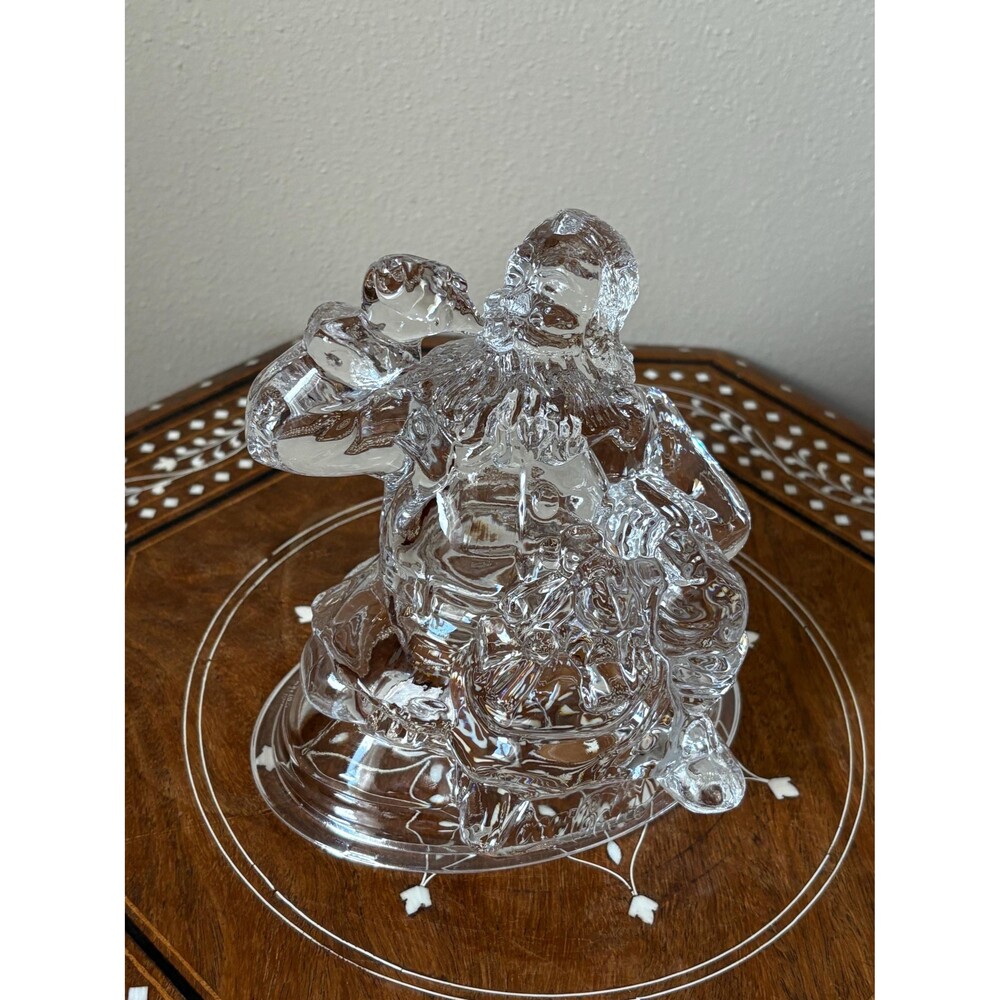 Vintage Coca Cola 24% Lead Crystal Santa Figurine 1997